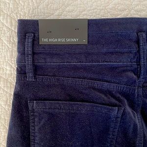 NWT Ann Taylor High Rise Skinny Navy Suede Pants - Size 10